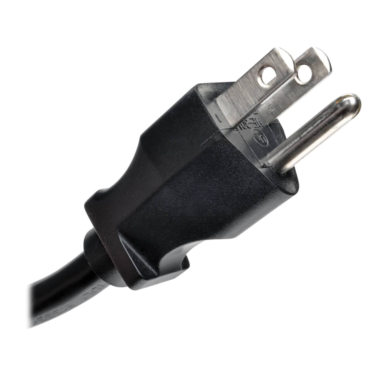 Alt View 3. Tripp Lite - 3-AC Outlet 2-USB Port 510-Joule Surge Protector Power Strip with Desk Clamp, 10-Ft Cord, TLP310USBC - Black.