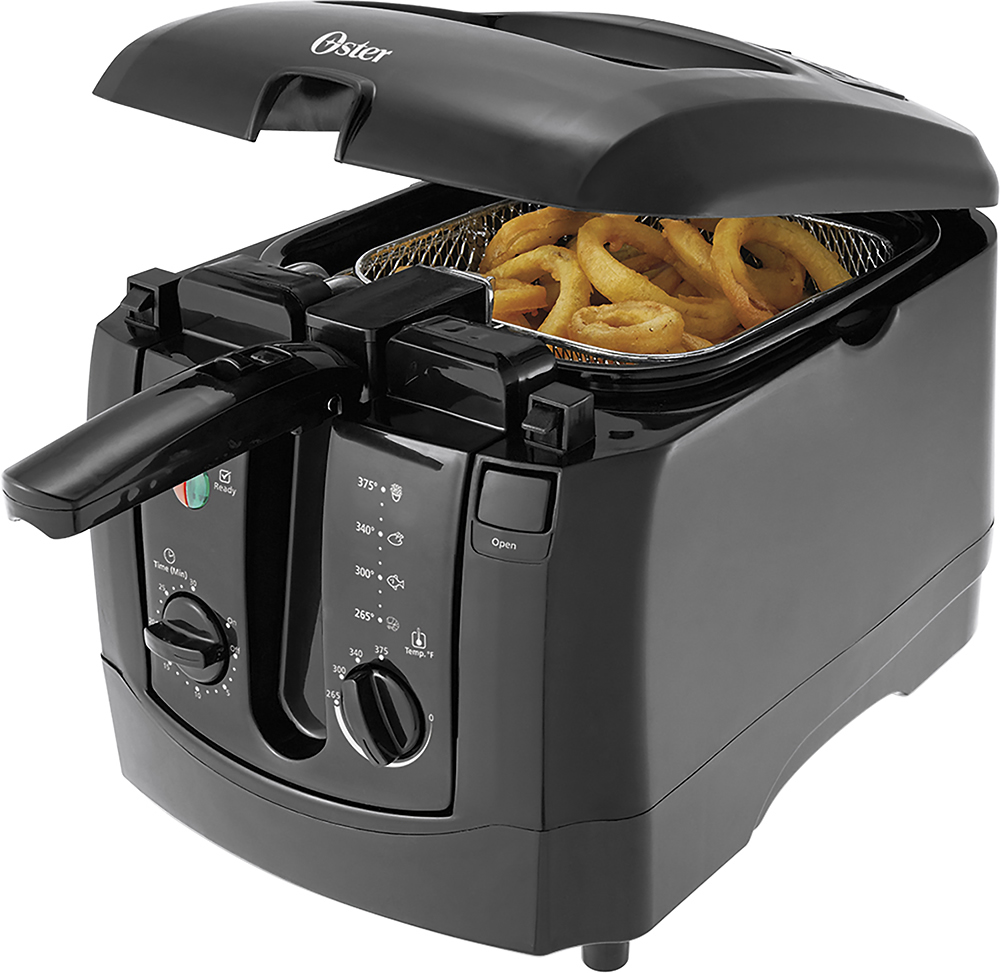  Oster CKSTDFZM70 4-Liter Cool Touch Deep Fryer, Black and  Stainless Steel: Home & Kitchen