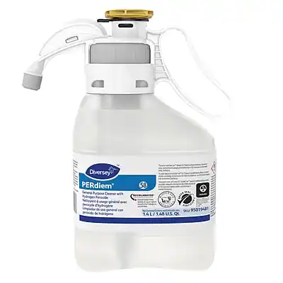 Diversey PERdiem General Purpose Cleaner with Peroxyacetic Acid
Hydrogen Peroxide
1.4 L / 1.48 U.S. Qt
95019481