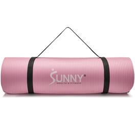 Sunny Health & Fitness - Premium 1/2-Inch Extra Thick Exercise Yoga Mat - Pink