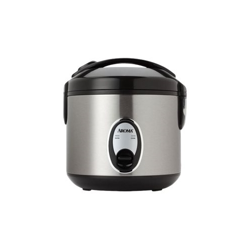 AROMA 4 cup uncooked Rice Cooker/Steamer, Digital, Cool-Touch - Black/  Silver