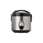 Angle Zoom. AROMA - 8-Cup Rice Cooker/Steamer - Black/silver.