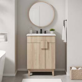 Miles Bathroom Vanity Basin Included by Modway - White Oak