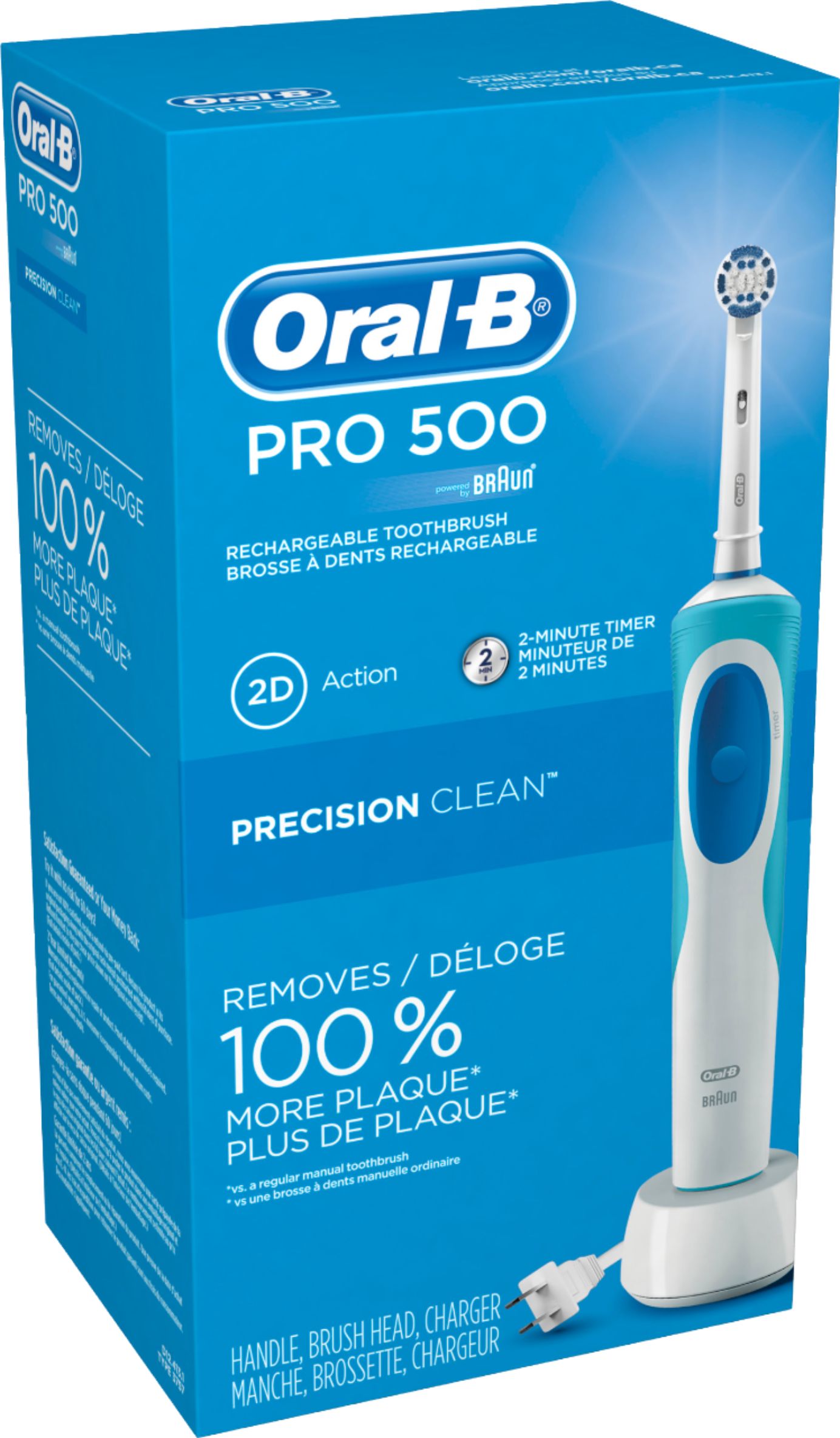 Rusteloosheid vredig waarschijnlijk Best Buy: Oral-B Pro 500 Electric Toothbrush Blue/White Pro500