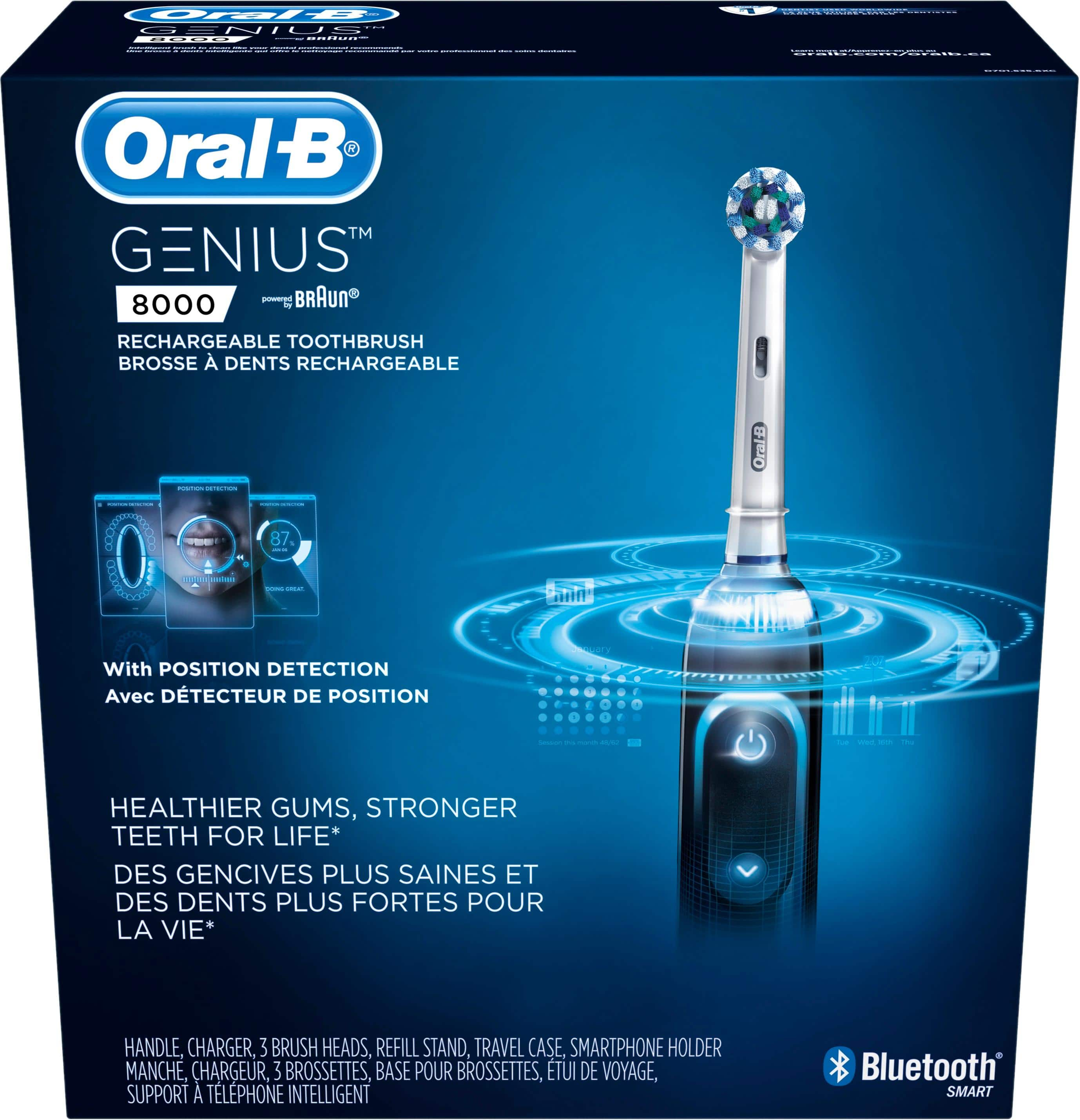 Oral-B Genius 8000 Electric Electric Toothbrush with Bluetooth  Connectivity, Black