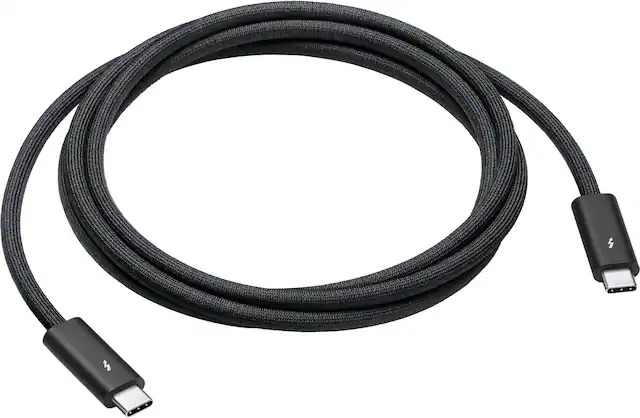 Front. Apple - Thunderbolt 4 Pro Cable (1.8 m) - Black.