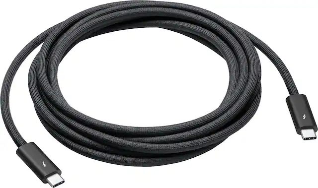 Front. Apple - Thunderbolt 4 Pro Cable (3 m) - Black.