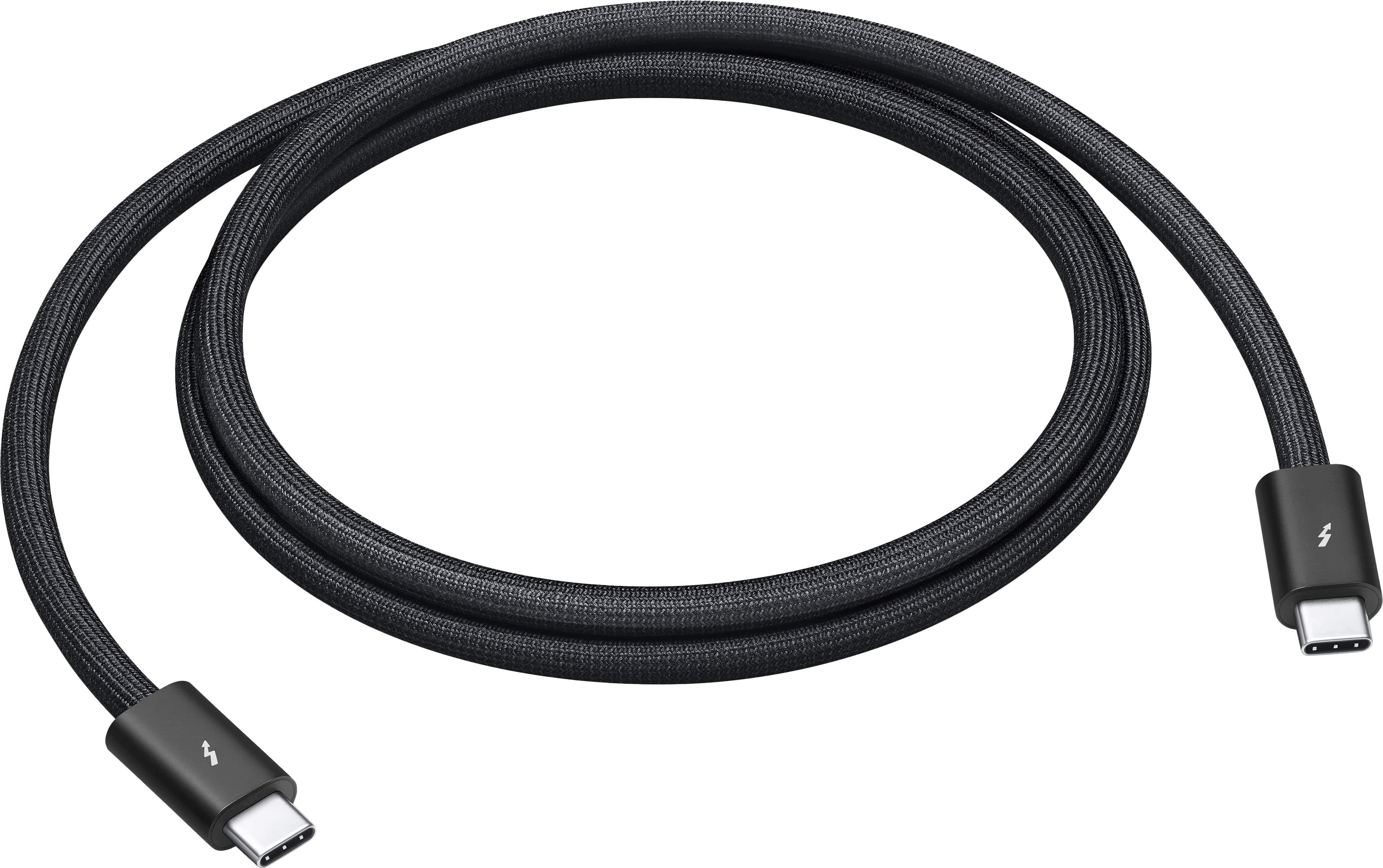 Front. Apple - Thunderbolt 4 Pro Cable (1 m) - Black.