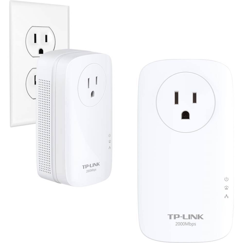 Alt View 11. TP-Link - 2-Port Gigabit Powerline Starter Kit - White.
