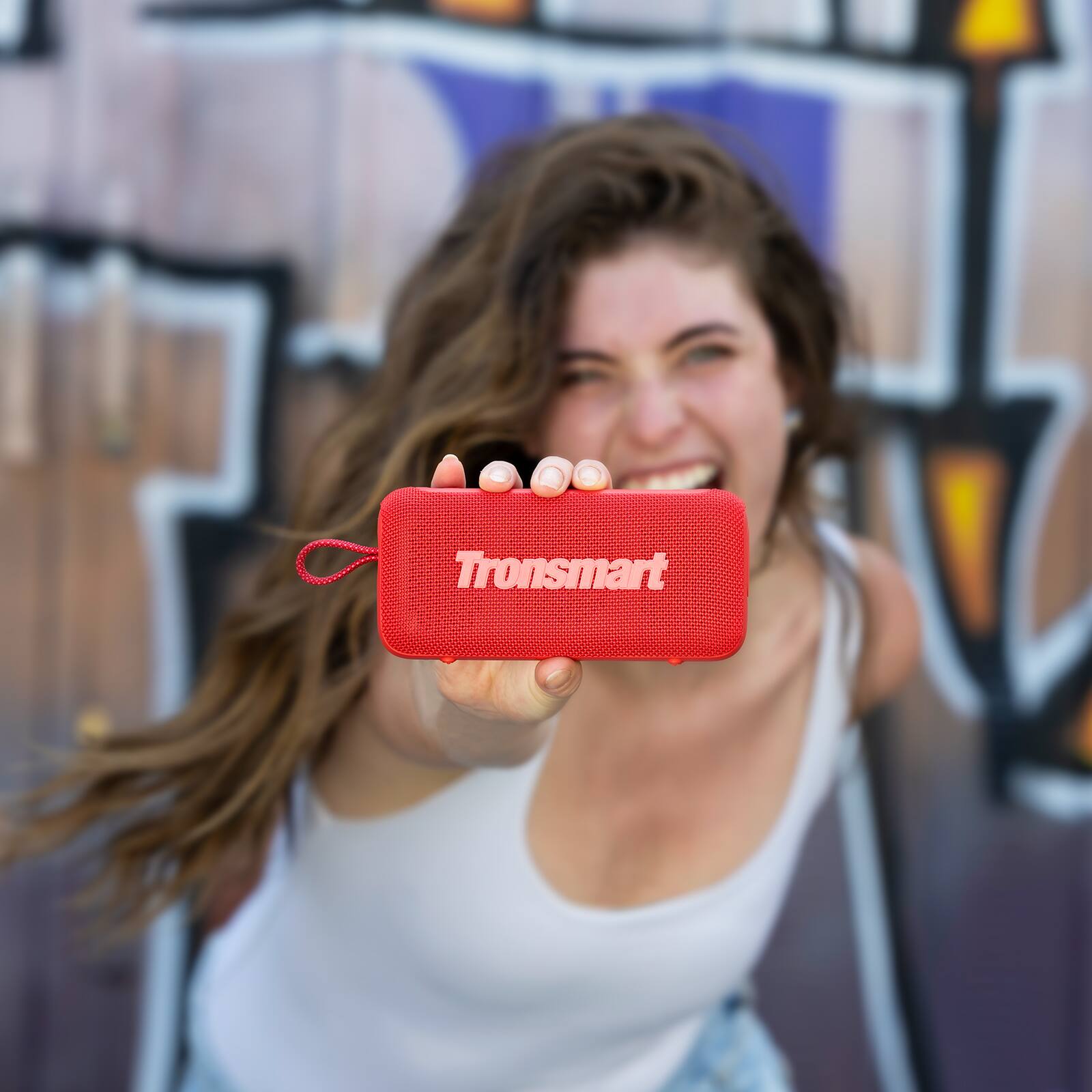 Alt View 6. Tronsmart - Trip 2 Bluetooth 5.3 Speaker, Ultra-Portable Clip, 10W Big Pro Sound w/ Deep Bass, IPX7 Waterproof, 20H, Voice Assistant - Blue.