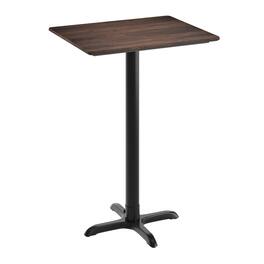Emma + Oliver - PureShield Tabletop with Seam-Free Surface Innovation and Bar Height Base - Dark Brown/Black Base
