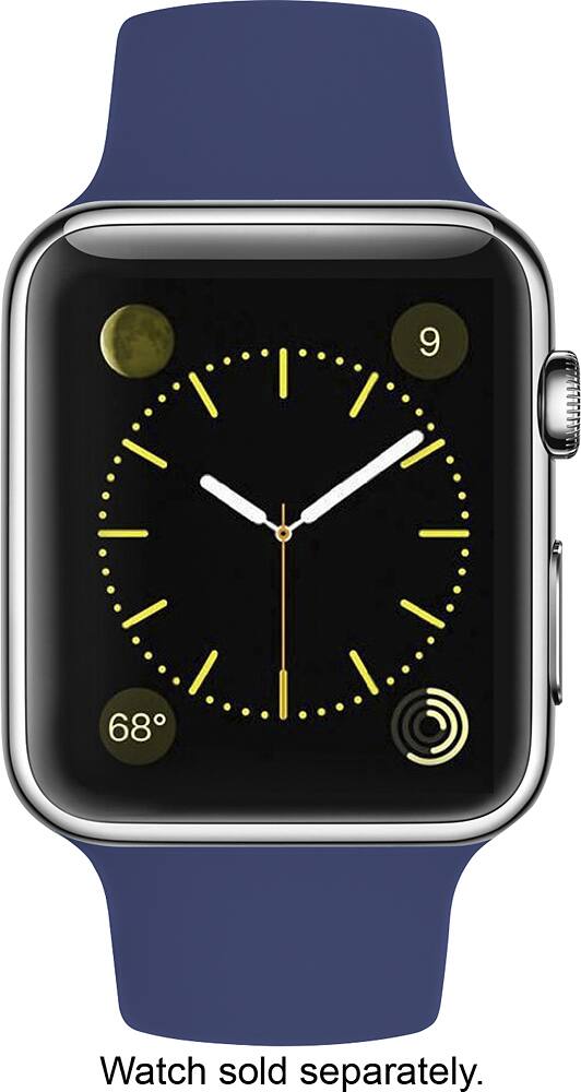 Angle. Apple - Silicone Watch Band for Apple Watch ® 38mm - Navy.