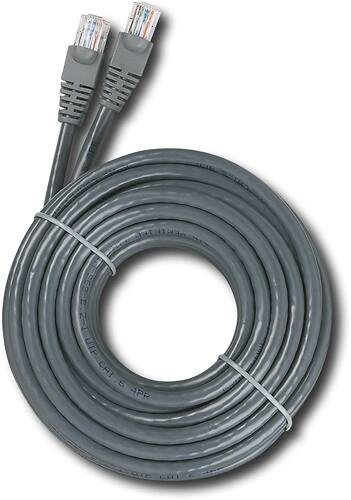 Front. Dynex™ - 25' Cat 6 Network Cable - Gray.