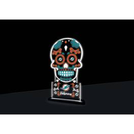 Evergreen Enterprises - Miami Dolphins 10" LED Tabletop Sugar Skull Halloween Desklite Sign - Multicolor