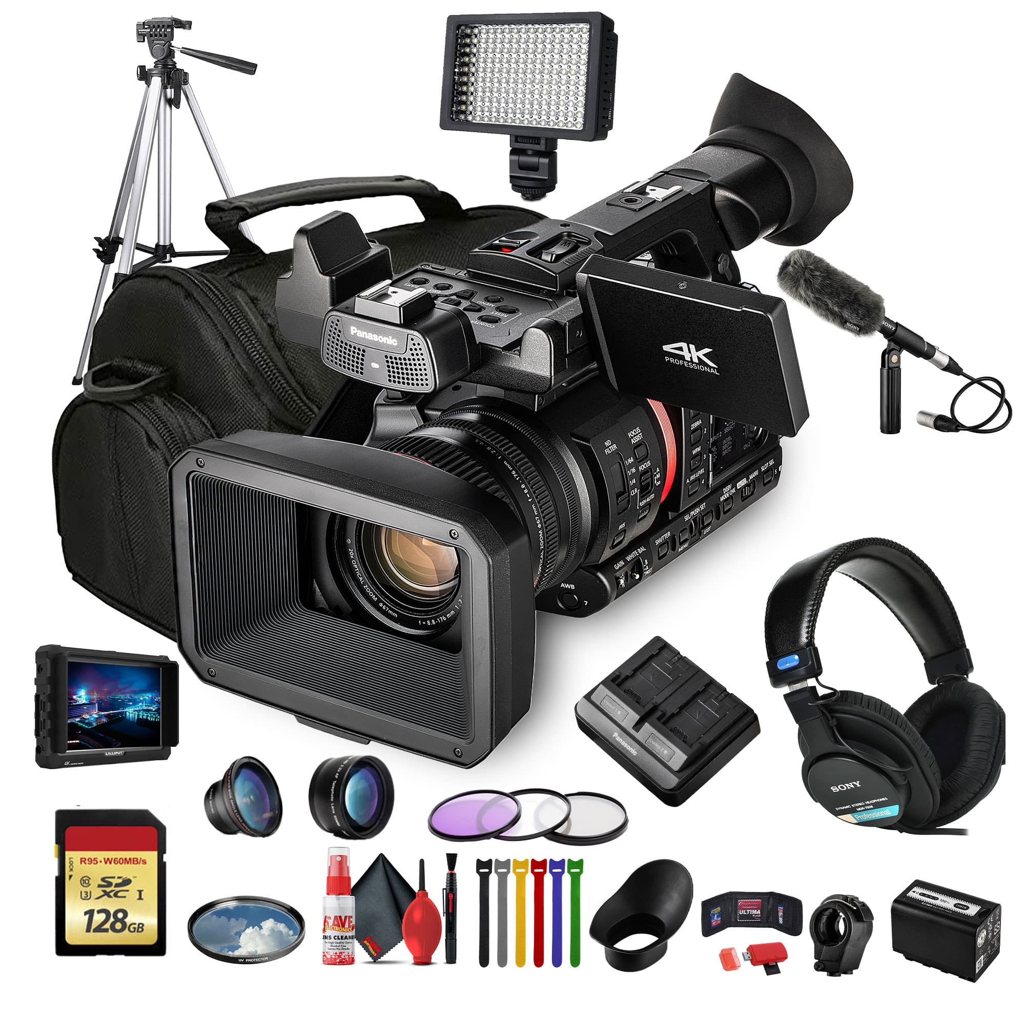 Panasonic - AG-CX350 4K Camcorder (AG-CX350) W/Padded Case, 128 GB Memory Card + More