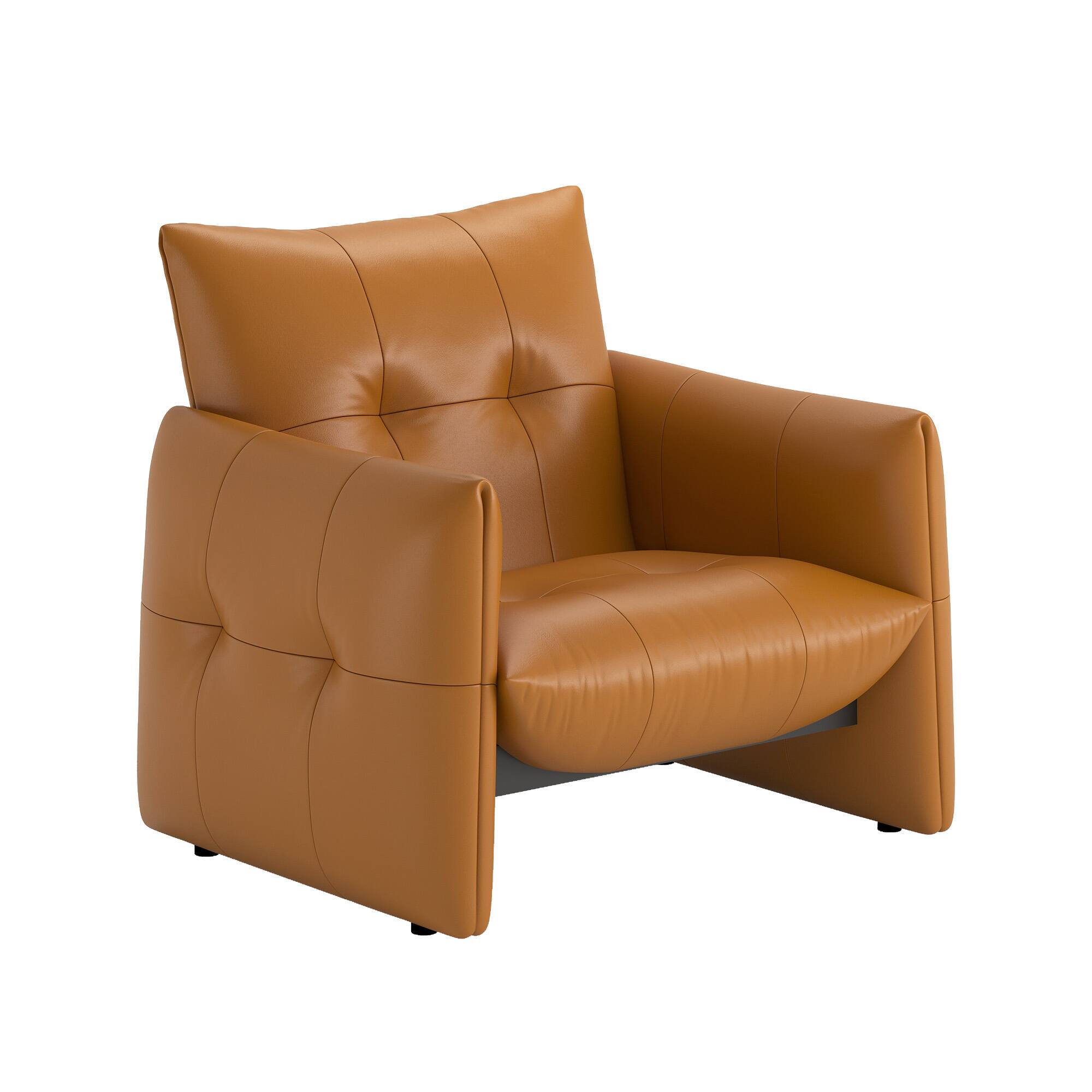 Alt View 6. luck idea - 34.64" Lounge Accent Chair Sofa, Faux Leather Upholstered Armchair with Thick Cushion & Solid Wood Frame - Orange.