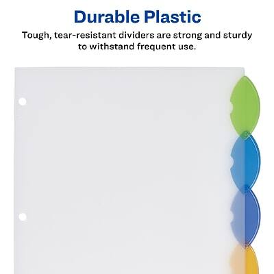 Durable Plastic  
Tough, tear-resistant dividers are strong and sturdy to withstand frequent use.