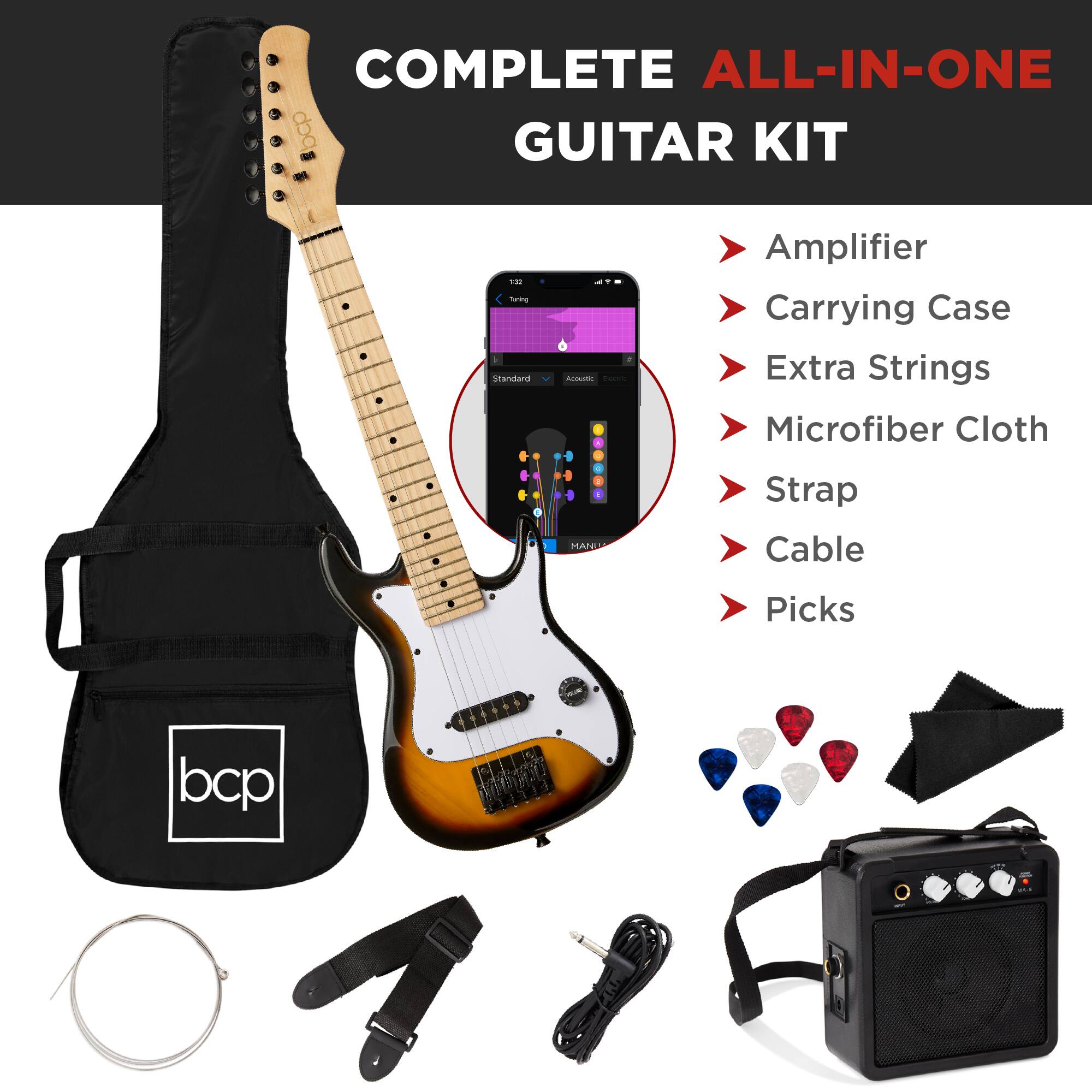 COMPLETE ALL-IN-ONE GUITAR KIT

- Amplifier
- Carrying Case
- Extra Strings
- Microfiber Cloth
- Strap
- Cable
- Picks

bcp