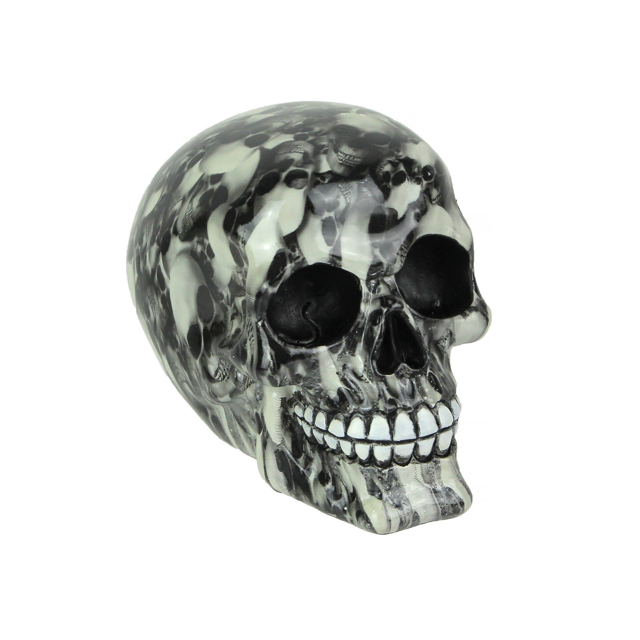 Front. Everspring Import Co. - Resin Skulls Print Skull Statue Skeleton Home Decor Gothic Sculpture Figurine - Multicolored.