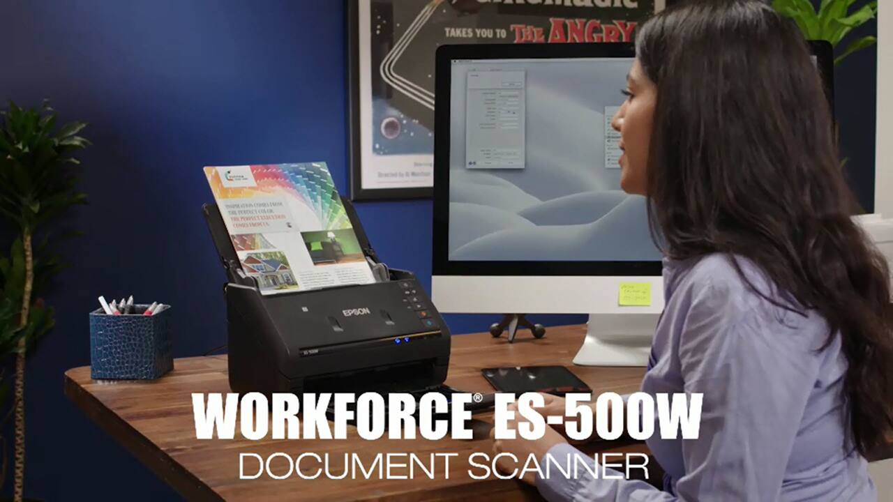 Epson WorkForce ES500W Wireless Document Scanner Black B11B228201