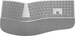 Microsoft - 3RA-00022 Ergonomic Full-size Wireless Surface Keyboard - Silver - Front_Zoom