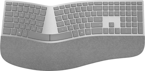 Front Zoom. Microsoft - 3RA-00022 Ergonomic Full-size Wireless Surface Keyboard - Silver.