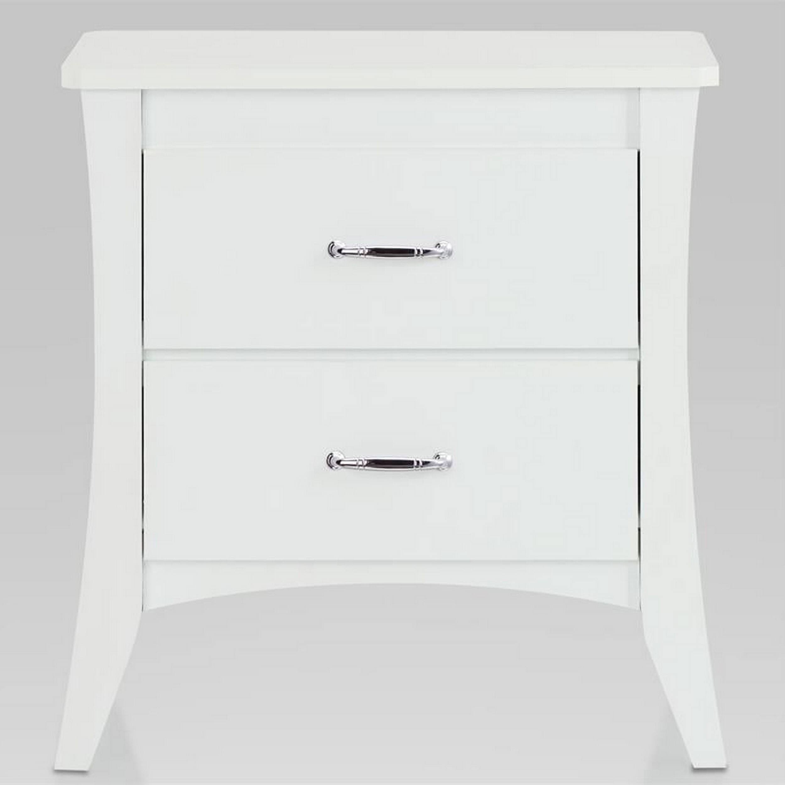 Alt View 1. Manhattan Lane - Contemporary Style 2 Drawers Wood  Nightstand - White.