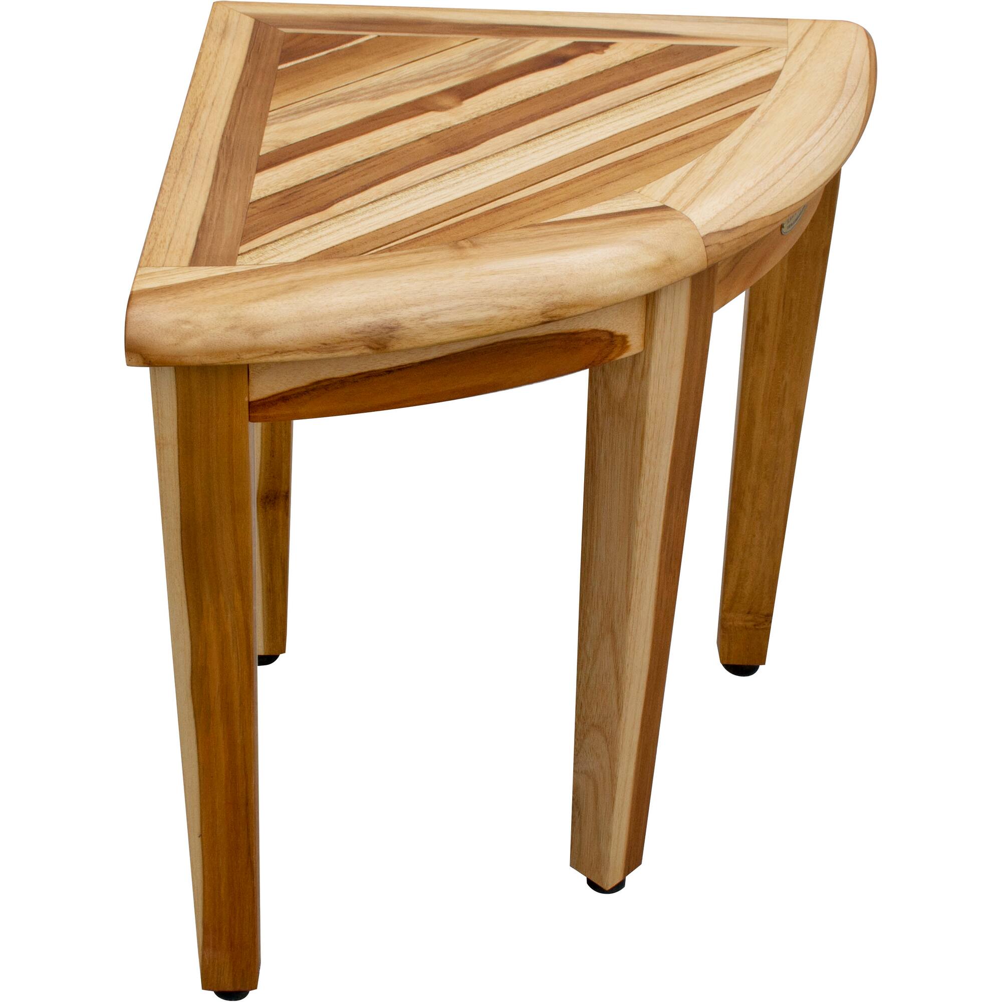 Angle. EcoDecors - EcoDecors SnazzyCorner Waterproof Teak Wood Shower Bench - EarthyTeak.