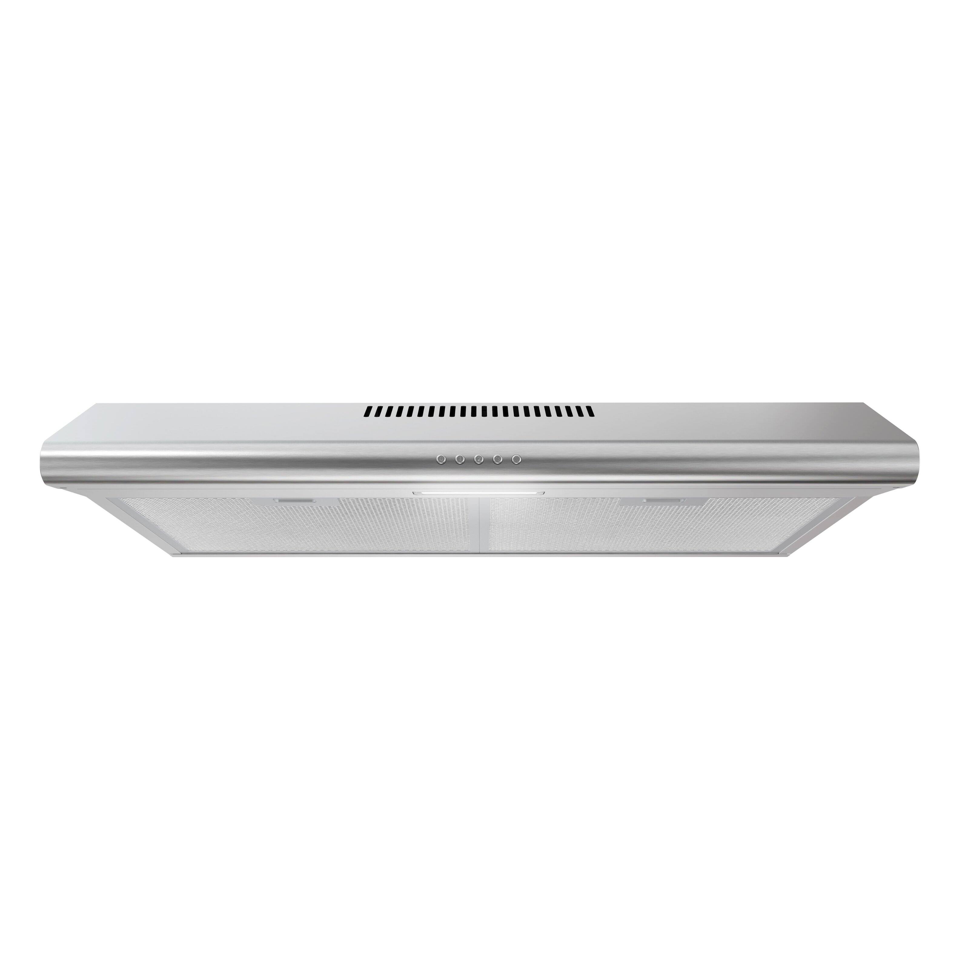 Front. Streamline - 30 in. Trieste Ducted Undermount 80 CFM Range Hood, Mesh Filters, Push Button Control, LED Light - Brushed Stainless Steel.