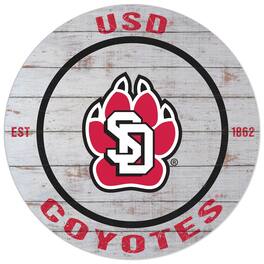 Jardine - South Dakota Coyotes 20'' x 20'' Indoor/Outdoor Weathered Circle Sign - White