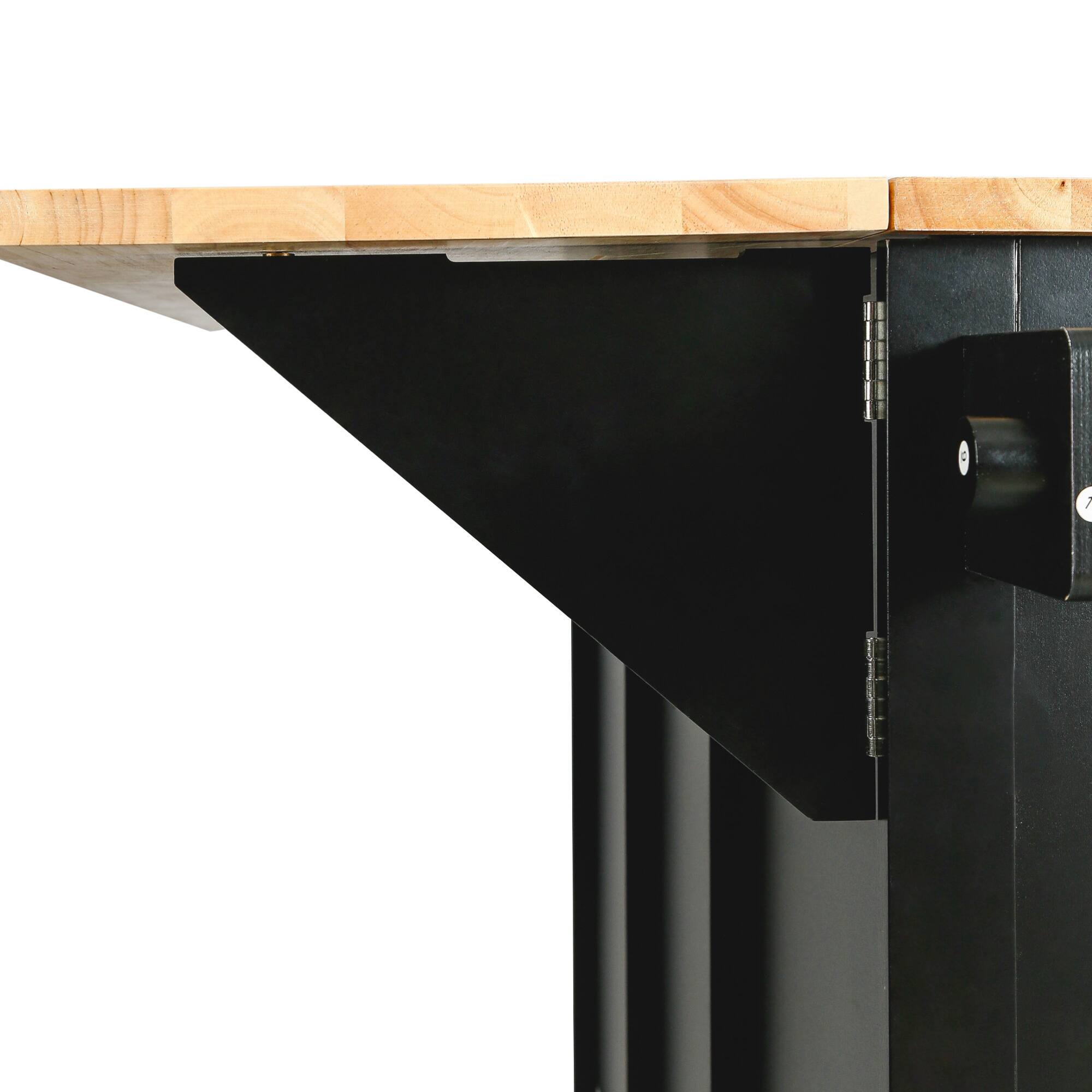 Alt View 2. ELEMENT ACE - Versatile Kitchen Utility Cart with Drop-Leaf Countertop, Storage Cabinet, and Drawers for Enhanced Organization - Black.