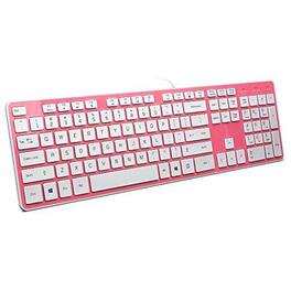 Pacoar Cade - Wired Usb Comfortable Quiet Chocolate Keys Durable Ultra-slim Computer Keyboard For Pc Windows 11/10/8/7/xp/vista - Pink
