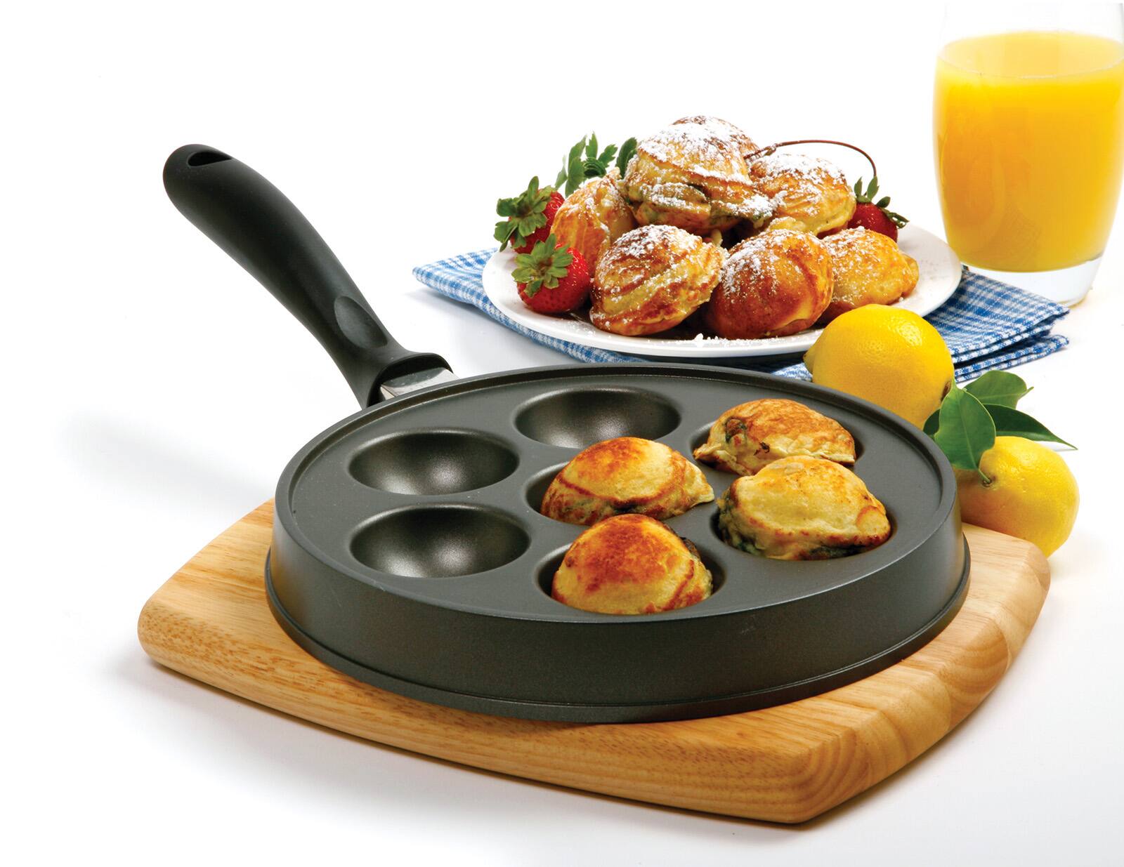 Alt View 2. Norpro - Stuffed Aebleskiver Pancake Pan with 2.25-Inch Cavities - Black.