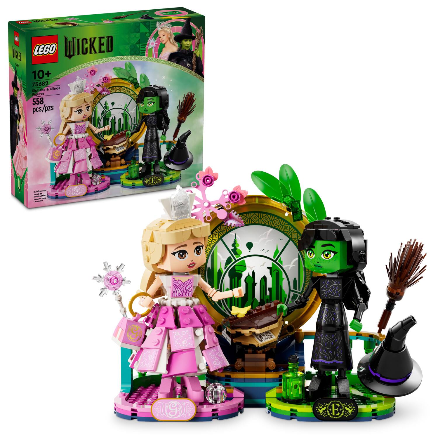 LEGO - Wicked Elphaba & Glinda Figures Fantasy Playset, Kids Witch Toys 75682