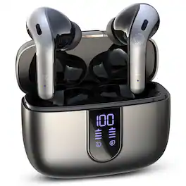 VEAT00L - VEATOOL X8 Bluetooth Headphones True Wireless Earbuds 65H Playback Power Display Earphones with Wireless Charging Case - Black