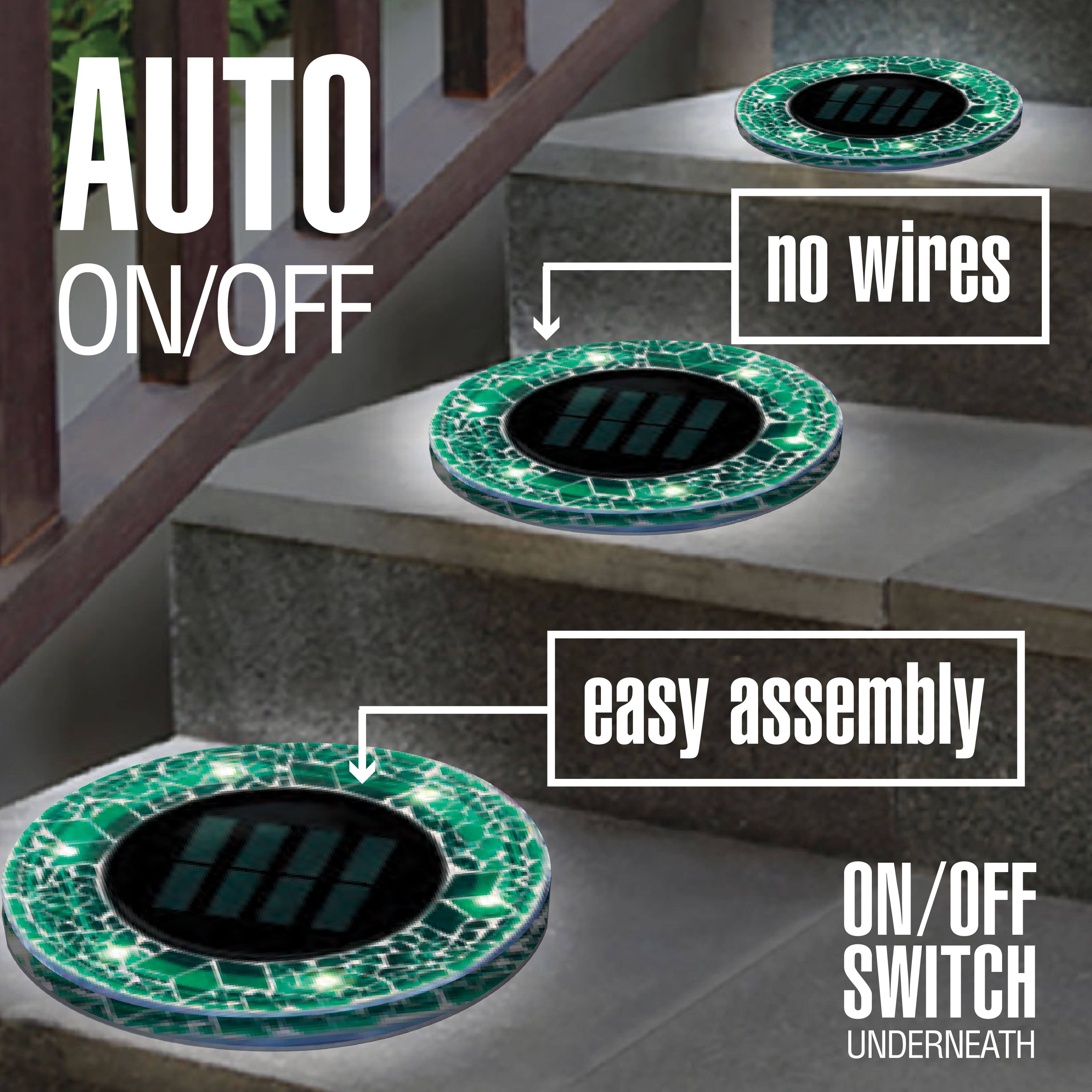 AUTO ON/OFF  
no wires  
easy assembly  
ON/OFF SWITCH UNDERNEATH