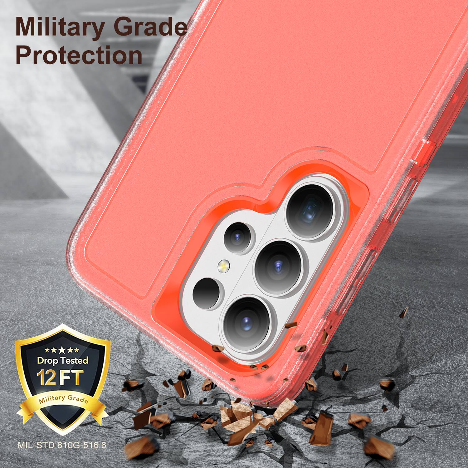 Military Grade Protection  
Drop Tested 12 FT  
Military Grade MIL-STD 810G-516.6