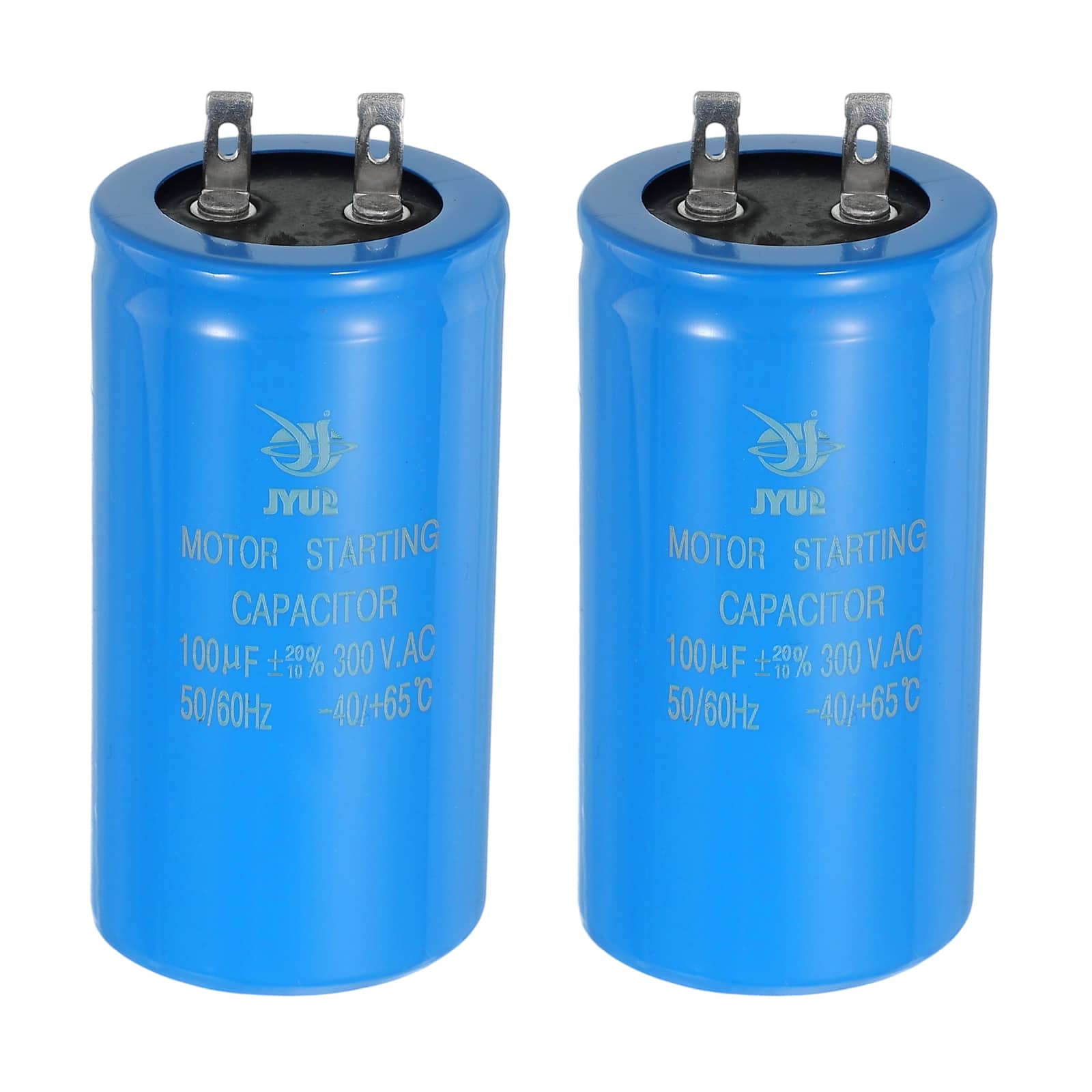 Unique Bargains - 2pcs Motor Start Capacitor, 100uf 300V CD60 Starting Running for AC/ Electric Motor