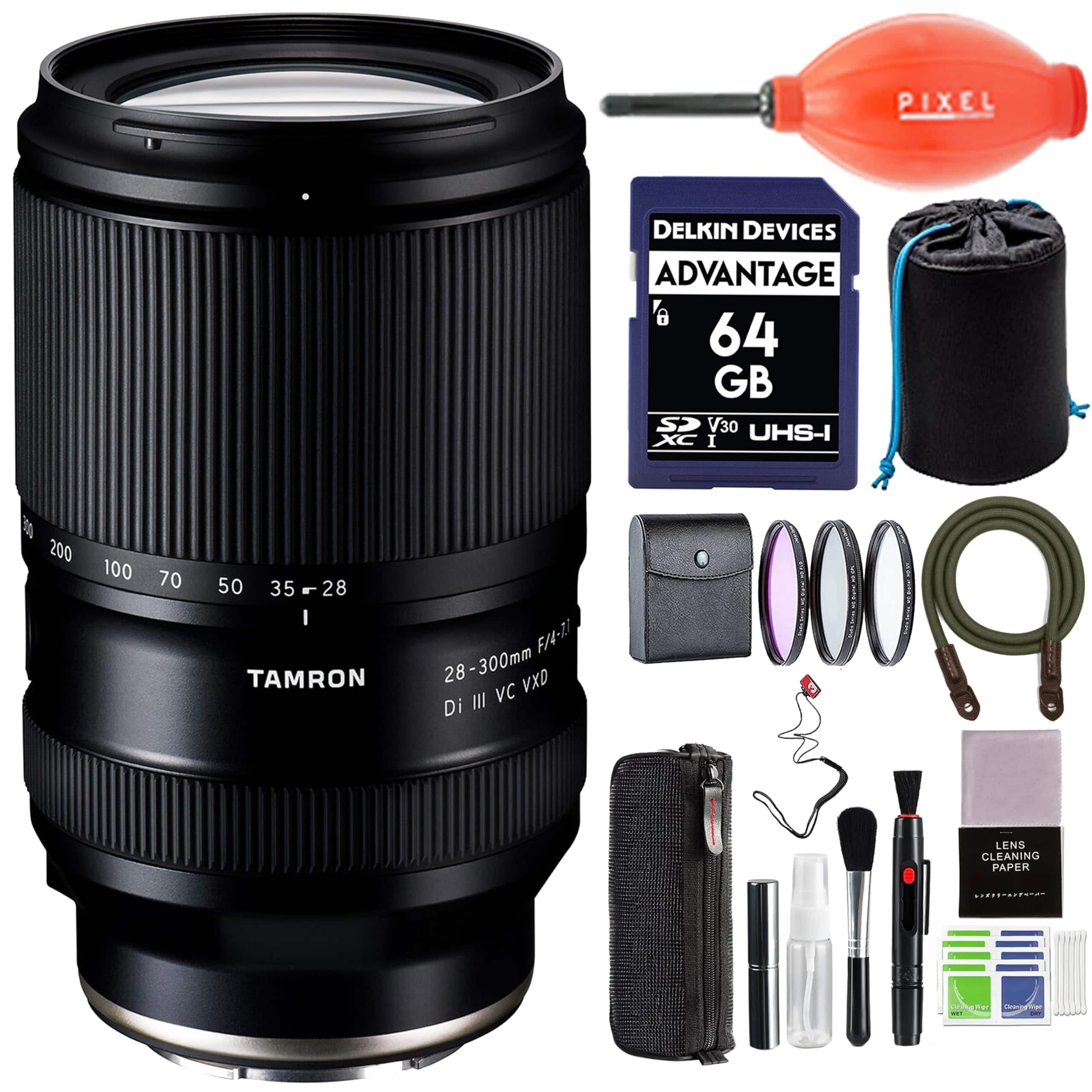 Tamron - 28-300mm f/4-7.1 Di III VC VXD Lens for Sony E with Advance Accessory Bundle | AFA074S-700 | 70-200 mm Sony Lens - Black