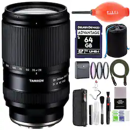 Tamron - 28-300mm f/4-7.1 Di III VC VXD Lens for Sony E with Advance Accessory Bundle | AFA074S-700 | 70-200 mm Sony Lens - Black