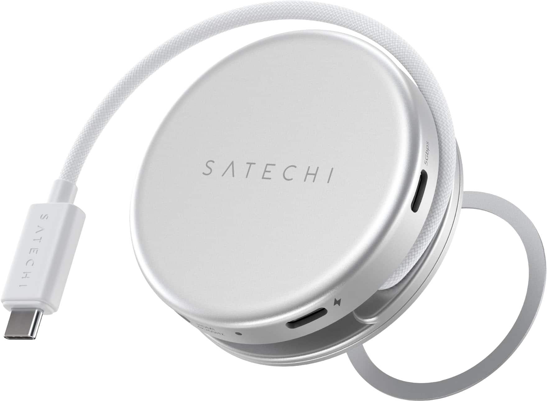 Satechi - OntheGo™ 5-in-1 Multiport Adapter for Macbook Neo, Macbooks iPhone and iPad - Silver