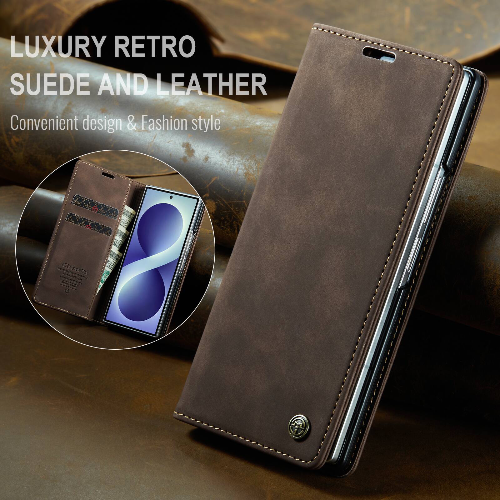 LUXURY RETRO SUEDE AND LEATHER  
Convenient design & Fashion style