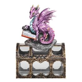 FC Design - 5"H Dragon Crystal Treasure Box Figurine Computer Desk Tabletop Decoration - Multi-Color