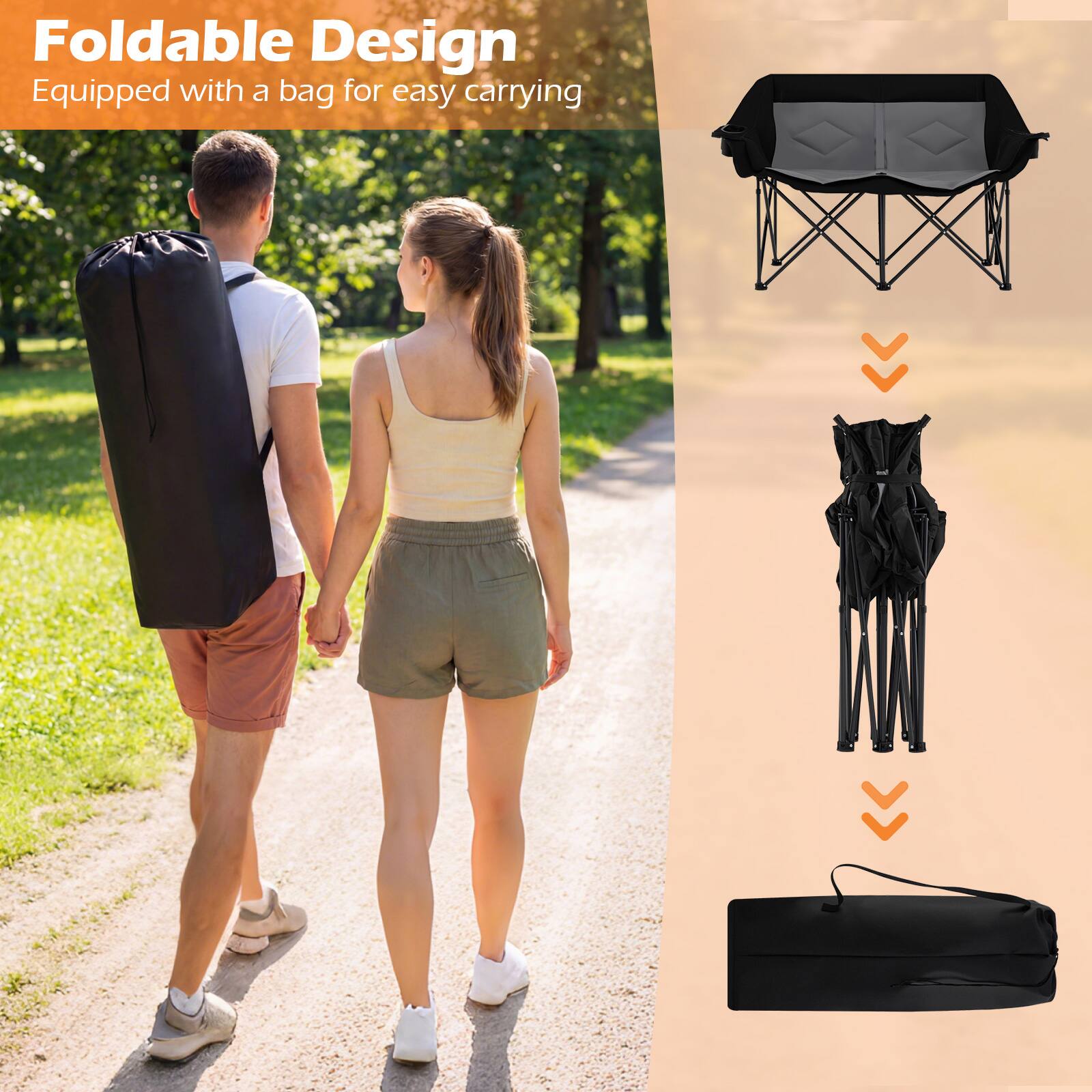 Foldable Design  
Equipped with a bag for easy carrying