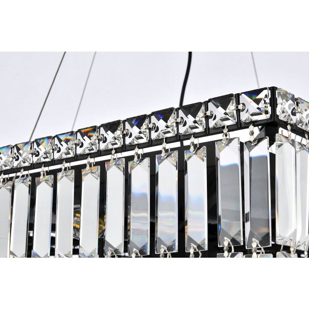 Left. Elegant Lighting - Maxime 28 Inch Black Chandelier - Black And Clear.