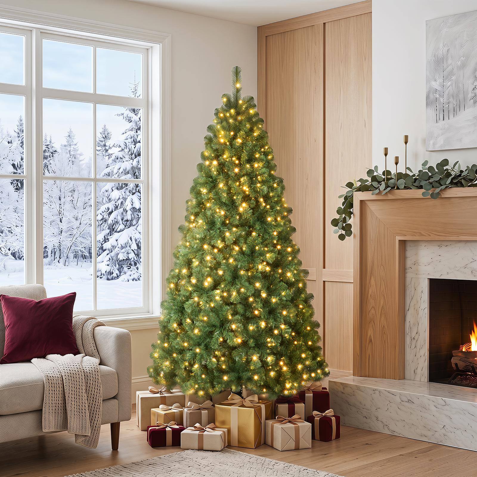 Alt View 3. Costway - Costway 6 FT Pre-Lit Christmas Tree with 560 LED Lights & 821 Tips - Green.