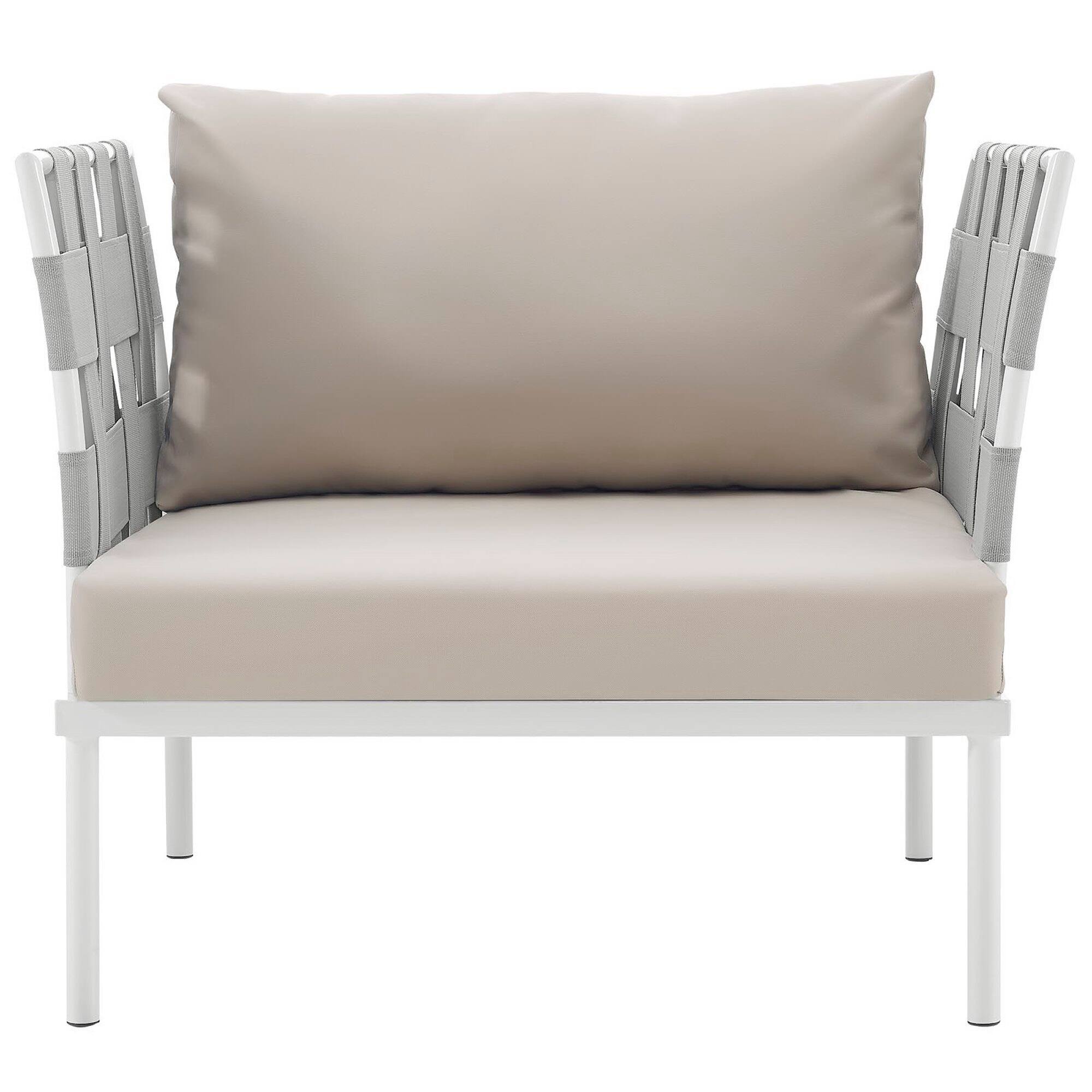 Alt View 1. Modway - Harmony Outdoor Patio Aluminum Armchair by Modway - White Beige.