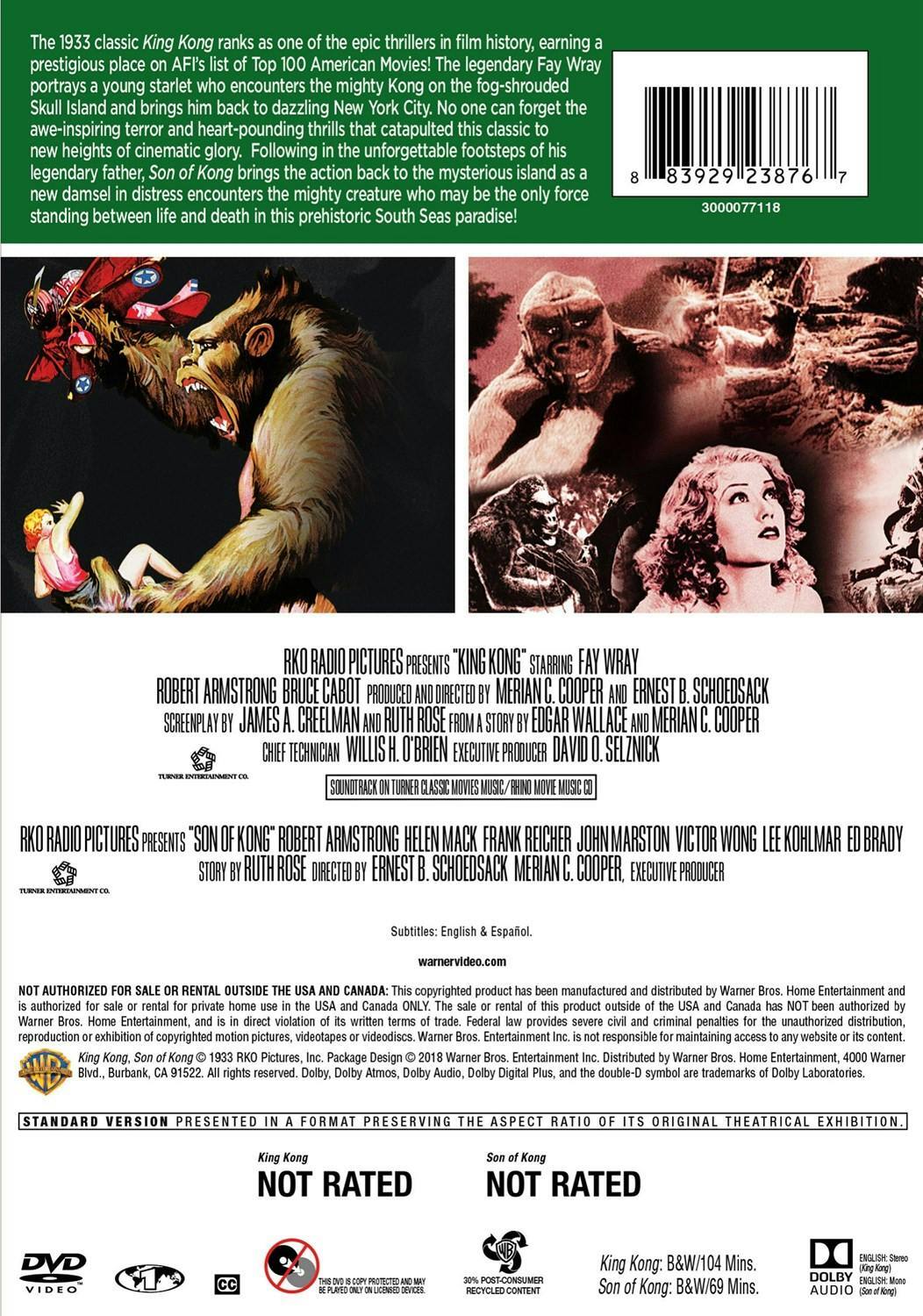 Back. King Kong / Son of Kong, The DBFE (DVD Double Feature) [DVD].