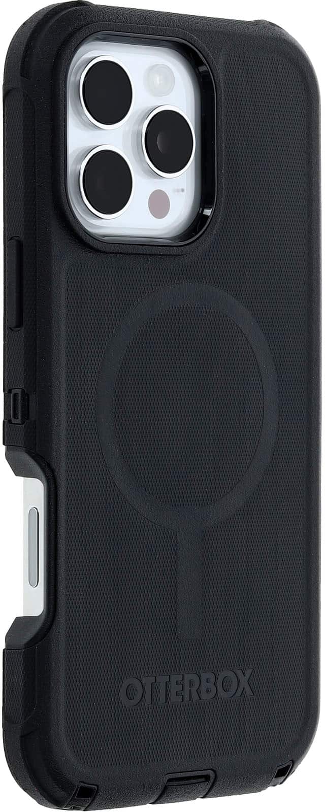 Angle. OtterBox - Defender Series Pro Hard Shell for MagSafe for Apple iPhone 16 Pro Max - Black.
