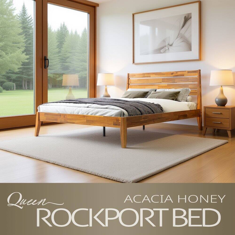 Queen ACACIA HONEY ROCKPORT BED